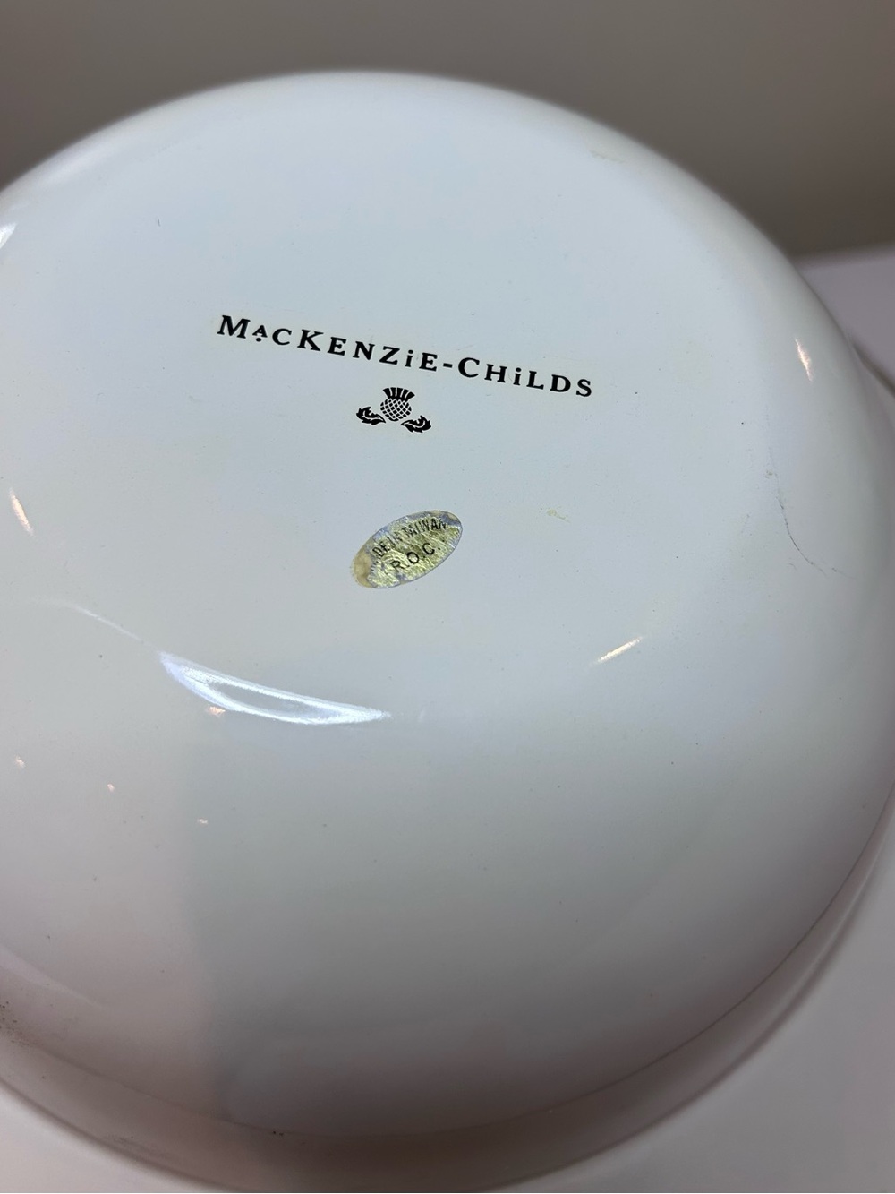 Mackenzie Childs Courtly Check Large 12” Enamel Serving Bowl - Picture 5 of 7